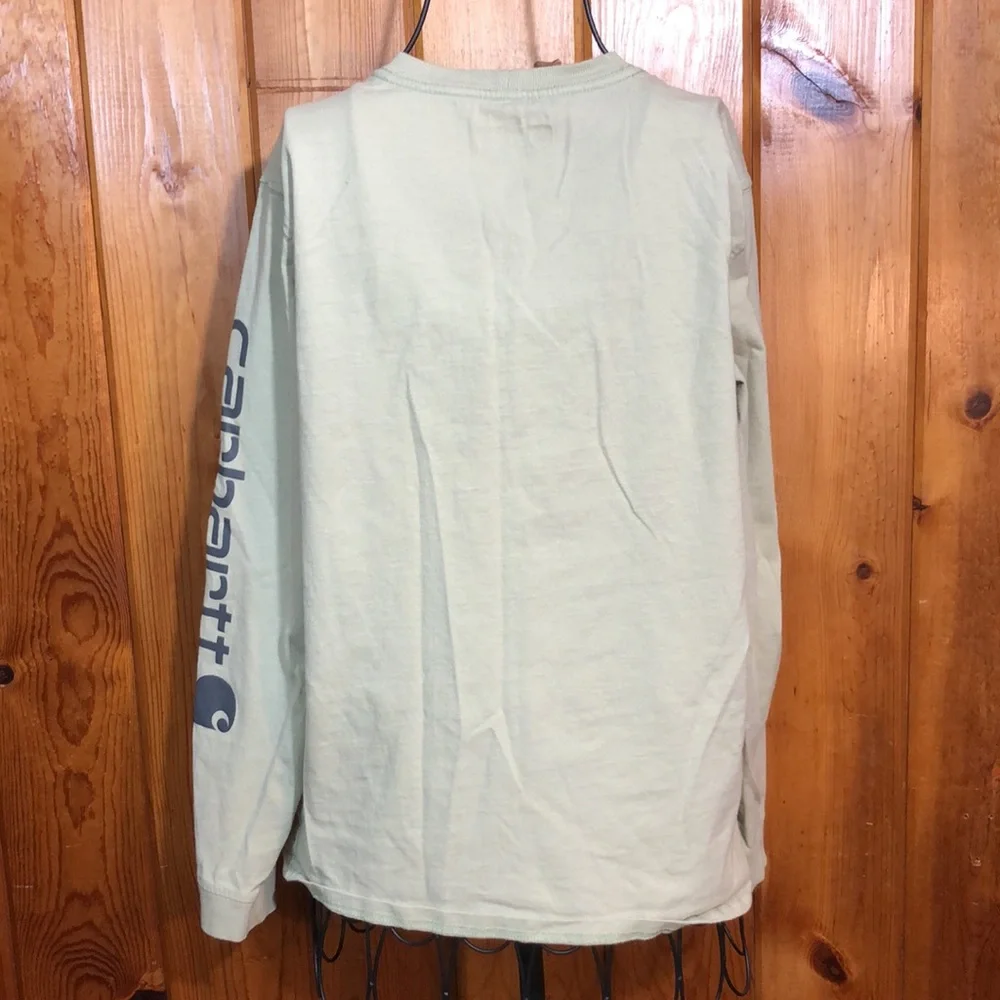 Carhartt long sleeve loose fit shirt size small green/gray outdoor women’s - Picture 7 of 8